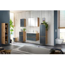 Held Helsinki Midischrank 40 x 130 x 35 cm Grau/Braun