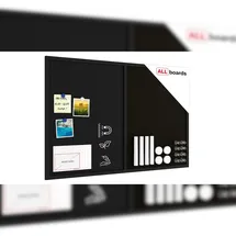 ALLboards Kombitafel 90 x 60 cm Schwarz/Kork
