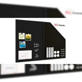 ALLboards Kombitafel 90 x 60 cm Schwarz/Kork