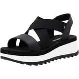Rieker Damen W3053 Keilsandaletten, Schwarz, 41 EU