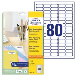 Avery Zweckform 2000 Mini-Organisations-Etiketten - 35,6x16,9 mm »L7632-25« weiß