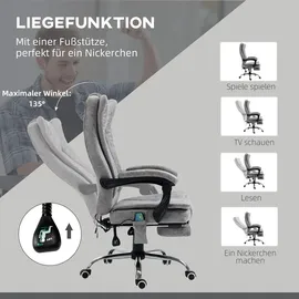 Vinsetto Bürostuhl Mikrofaser Grau