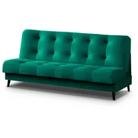 Beautysofa 3-Sitzer Polstersofa Nancy im Skandinavischen Stil, Liegefläche: 195 x 116 cm, mit Schlaffunktion und Bettkasten grün