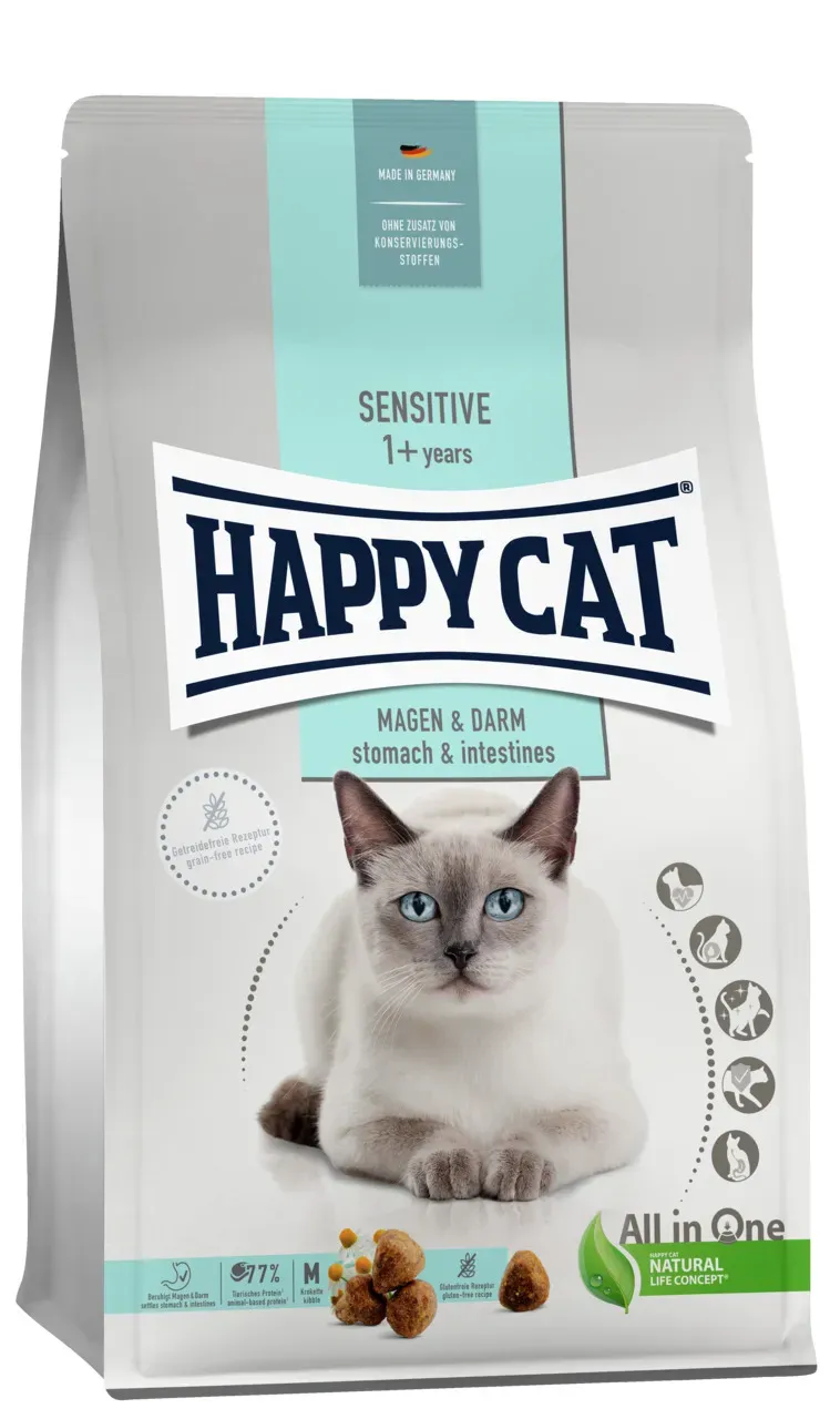 HAPPY CAT Supreme Sensitive Magen & Darm Katzentrockenfutter 4 Kilogramm