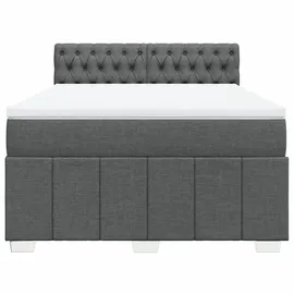 vidaXL Boxspringbett 140 x 200 cm Dunkelgrau