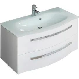 Pelipal Waschtischunterschrank 2 Auszüge 90 x 48,2 x 48,1 cm Weiß hochglänzend