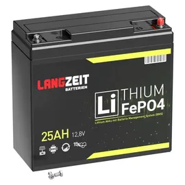 LANGZEIT Batterien LiFePO4 25Ah 12V Lithium Batterie