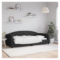 furnicato Bett Tagesbett Schwarz 90x200 cm Stoff schwarz