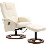 Homcom IKAYAA Massagesessel mit Hocker 360 Drehbar Massage Sessel Wohnzimmer mit Fußhocker Liegefunktion Liegesessel Massagefunktion