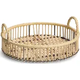 Zeller Present Tablett, Dekotablett Rattan,