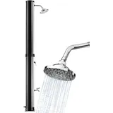 tectake® Solardusche 40 Liter, Gartendusche, solar Shower Aussendusche, Gartenbrause, Outdoor Dusche, warmes Wasser, für Garten, Camping oder Pool mit Duschkopf groß und Wasserhahn - schwarz/Silber