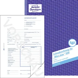 AVERY Zweckform Formularbuch Lohnabrechnung für geringfügig/kurzfristig Beschäftigte DIN A4 1x 50 Seiten