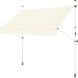 Gartenfreude Klemmmarkise 250 x 120 Sonnenschutz Balkonmarkise Campingmarkise ohne Bohren, Weiß – gerader Schnitt, 4900-1525-208, Klemmmarkise 250 x 120 cm - Weiß