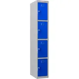 Phoenix Spind Locker blau, grau PL1430GBK, 4 Schließfächer 30,0 x 50,0 x 183,0 cm