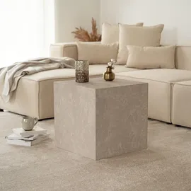 Home Deluxe Couchtisch Amiri M Farbe: Beige, Größe: 50 x 50 cm, Wohnzimmer, Wohnzimmertische, Couchtische