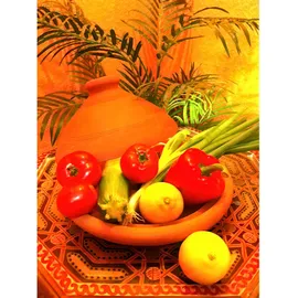 Marrakesch Orient & Mediterran Interior Tajine Topf-Set 2-tlg. Dampfgartopf + Kochbuch