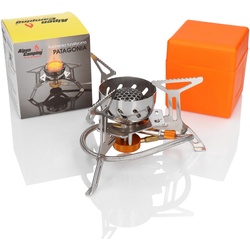 Alpen Camping Patagonia Gaskocher Windböenschutz 2,2 kW inkl. Transportbox für 7...