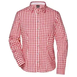 Damen Trachtenbluse JN637, rot/weiß, Größe XL - rot/weiß - XL