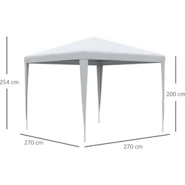 Outsunny Faltpavillon 2,7 x 2,7 m inkl. 0 Seitenteile Weiß