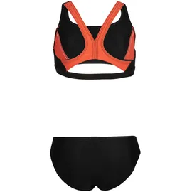 Arena Mädchen G Thrice Jr Two Pieces R Bikini, Black-Calypso Coral-White, 140 EU