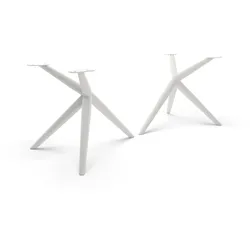 DELIFE Tischgestell Estelar rund Metall Weiß (2er-Set), Gestelle
