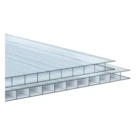 Tectake tectake® 10er Set Doppelstegplatten, Shiny aus Polycarbonat, zuschneidbar, wärmedämmend, temperaturresistent, 121 x 60,5 x 0,6 cm je Platte