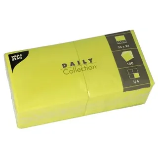 Papstar Servietten "DAILY Collection" 1/4-Falz 24 cm x 24 cm limonengrün