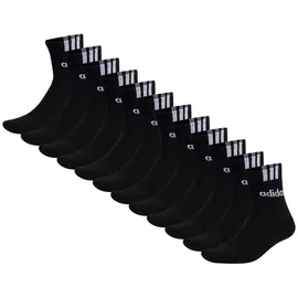 adidas Cushioned 3S Linear Sneakersocken 12er Pack Schwarz 46-48