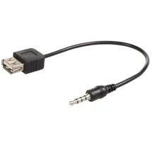 Maclean Brackets Maclean MCTV-693 Kabel Jack 3,5mm OTG (On-The-Go) Adapter USB Host High Speed Auto AUX Buchse schwarz Female Kabeladapter Audio