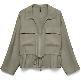 Vero Moda Langarmbluse VMKATIE LS SHIRT WVN NOOS Materialmix grau XL (42/44)