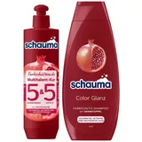 Schauma Haarshampoo 5&5 Kur Farbschützend 300ml & Shampoo Color Glanz 400ml, 2-tlg., Farbschutz, Splissversiegelung, Haarkur