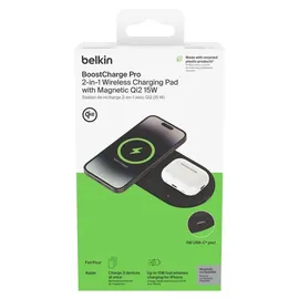 Belkin BoostCharge Pro 2-in-1 Qi2, 15W magnet.sw WIZ021vfBK