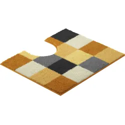 Badematte GRUND "BONA", gelb, H:20mm, Polyester, Badematten, rutschhemmender Rücken, kariert, flauschig, weich