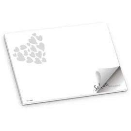 itenga Platzset Schön DASS du da bist Papier I DIN A3 (59,4cm x 42cm) 50 Blatt I ideal als Gedeckunterlage bei Geburtstagen, Grillpartys, Gartenpartys oder Mottopartys (Weiss)