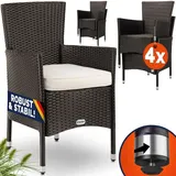 CASARIA Polyrattan Gartenstuhl 59 x 59 x 84 cm braun/weiß 4 St.