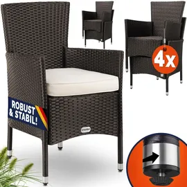 CASARIA Polyrattan Gartenstuhl 59 x 59 x 84 cm braun/weiß 4 St.