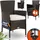 CASARIA Polyrattan Gartenstuhl 59 x 59 x 84 cm braun/weiß 4 St.