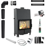 Kamineinsatz mit Wassermantel KRATKI LUCY 16kW fi 200 Installationsset