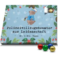 Mr. & Mrs. Panda Schoko Adventskalender Polizeivollzugsbeamter Leidenschaft - Blau Pastell - Geschenk, Beruf, Polizist, Rente, Schokoladen Adventsk... - Blau