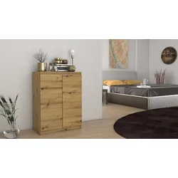 ibonto Kombikommode Moderne Truhe mit 2 Türen & 2 Schubladen Praktische Aufbewahrung