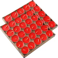 Kinmsito 100 Stück Teelichter, Rot Teelicht Kerzen Brenndauer 2 Stunden, Runden Kerzen Teelichter, Romantische Teelichters für Geburtstag, Haus,Party, Hochzeitzu, Valentinstag