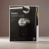NUKI Smart Lock Pro (4. Gen smartes Türschloss mit WLAN und Matter für Fernzugriff, elektronisches Türschloss macht das Smartphone zum Schlüssel, mit Akku Power Pack, schwarz