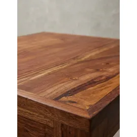 KADIMA DESIGN Massiver Sheesham-Schreibtisch mit X-förmigem Metallgestell. 120x55x78 cm