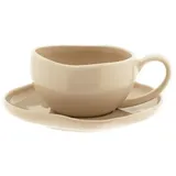 Almina Wave Biscuit Kaffeeservice 12-tlg. beige/braun