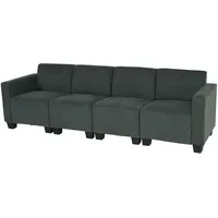 Mendler Modular 4-Sitzer Sofa Couch Lyon, Stoff/Textil ~ anthrazit-grau