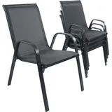 VCM Gartenstuhl 56 x 56 x 0 cm schwarz 4 St.