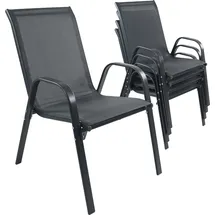 VCM Gartenstuhl 56 x 56 x 0 cm schwarz 4 St.