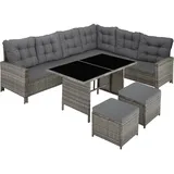 Tectake Barletta Rattan Lounge grau