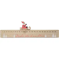 Riffelmacher Adventskalender Santa mit Schlittenschieber Natur & Rot aus Holz