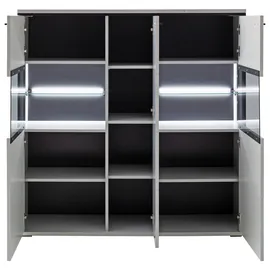 U N O Sports Highboard Orella & weiß ¦ Maße cm, B: 135 H: 136 T: 38.0